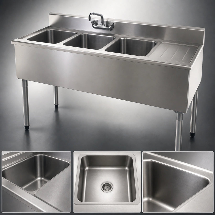 Three Deep-Drawn Compartments