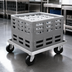 Thumbnail image #4 for Channel Manufacturing Aluminum Glass Rack / Milk Crate Dolly for One 20 x 20 Rack, 22 x 22 x 7.5 In.