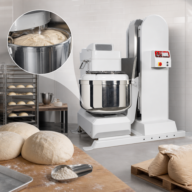 Product image #3 for Univex Silverline SL280LH High-Lift Overturnable Spiral Mixer, 615 lb Dough Capacity, 2-Speed