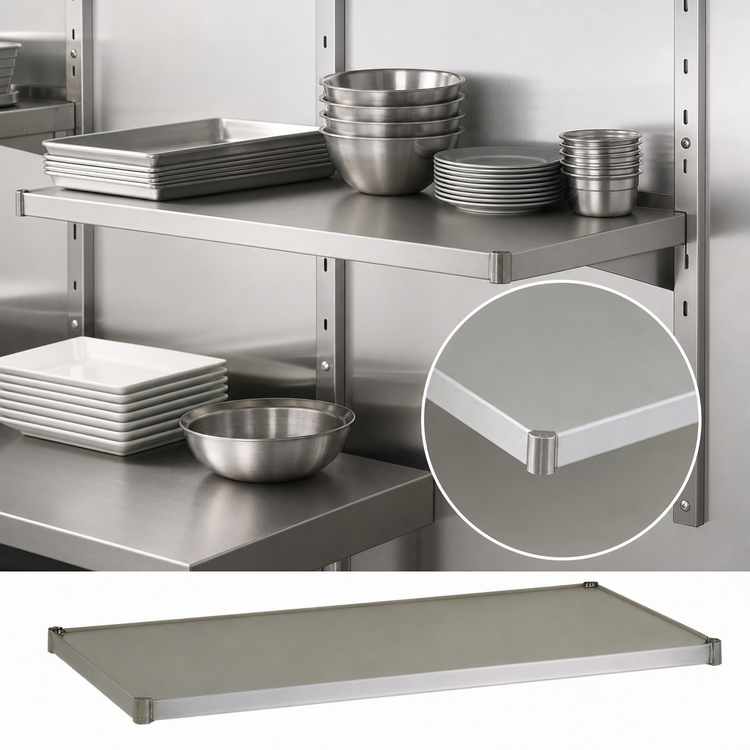 Product image #3 for Eagle Group Solid Stainless Steel Shelf with Marine Edge, 24 x 14 Inches