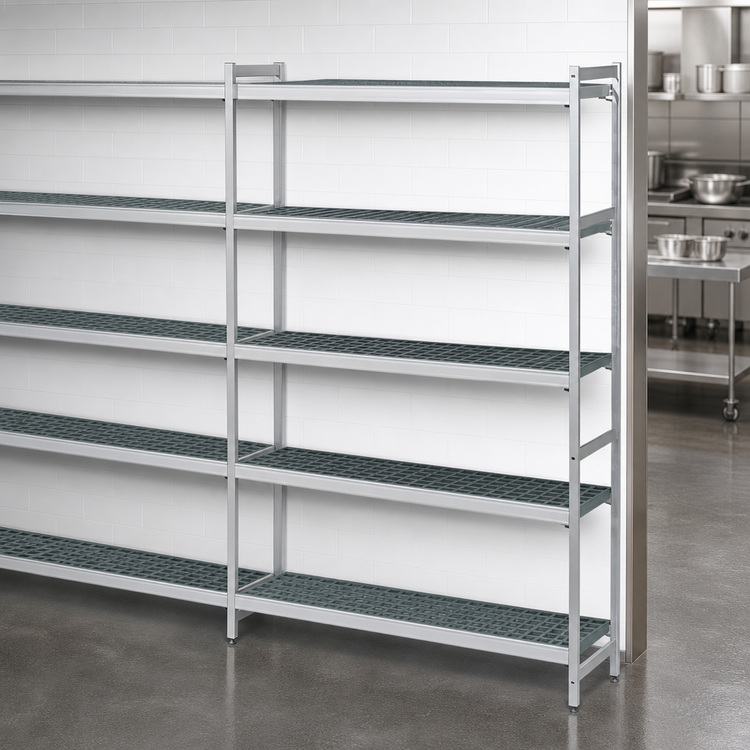 Product image #3 for Fermostock 5-Tier Add-On Polymer Shelving Expansion Unit, 83" H x 42" W x 22" D, 800 lb. Shelf Capacity