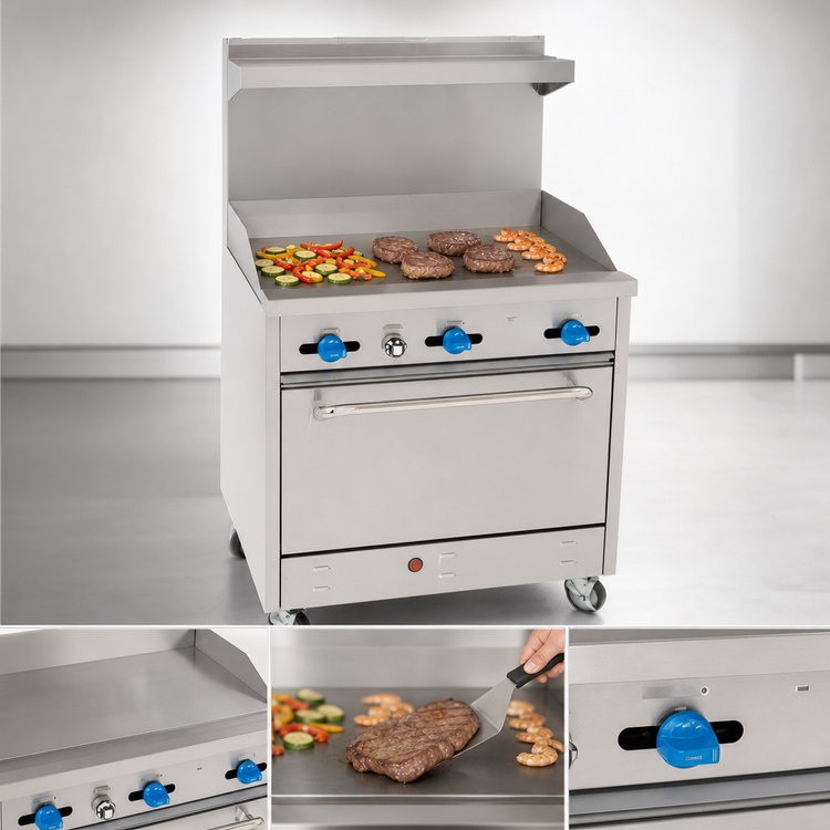 Product image #3 for Comstock-Castle 36-Inch Commercial Gas Range with Full-Width Griddle and 31.5-Inch Oven