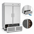 Thumbnail image #3 for Kelvinator Commercial KCHRI54R2DRE Two-Section Reach-In Refrigerator, 46.7 Cu. Ft., Solid Doors, Bottom-Mount Refrigeration