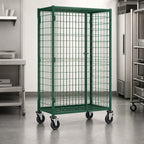Thumbnail image #3 for Metro Super Erecta SEC55LK3 Mobile Wire Security Cage, Green Epoxy Finish, No Shelves, 50-1/2 x 28-1/16 x 68-1/2 Inches