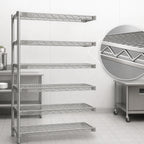 Thumbnail image #3 for Eagle Group A5-74-2172S 5-Tier Add-On Wire Shelving Unit, 72W x 21D x 74H, Stainless Steel Finish