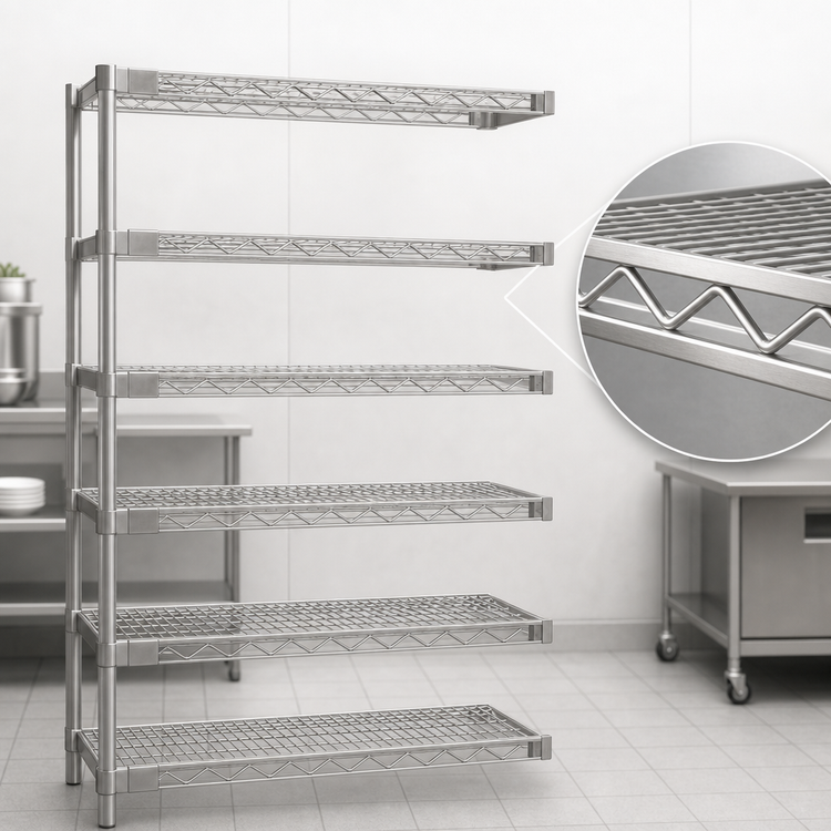 Product image #3 for Eagle Group 5-Tier Add-On Wire Shelving Unit, 72-Inch W x 21-Inch D x 74-Inch H, Stainless Steel Finish