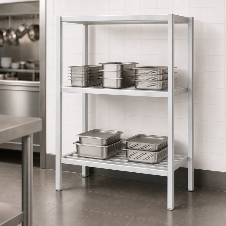 Product image #3 for Lifetime Tough Tubular Dunnage Shelving, 2-Shelf, 54 x 20 x 64 Inches, Aluminum, Fully Assembled