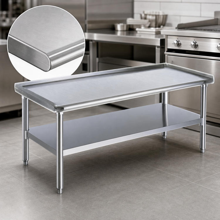 Product image #3 for Eagle Group 24-3/8" x 24-3/8" Griddle/Equipment Stand with Adjustable Undershelf and Stainless Steel Top
