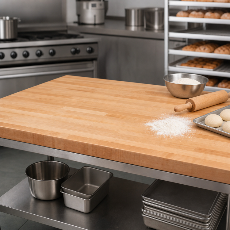 Product image #3 for John Boos 72-Inch x 36-Inch Edge Grain Northern Hard Rock Maple Work Table Top, 2-1/4-Inch Thick