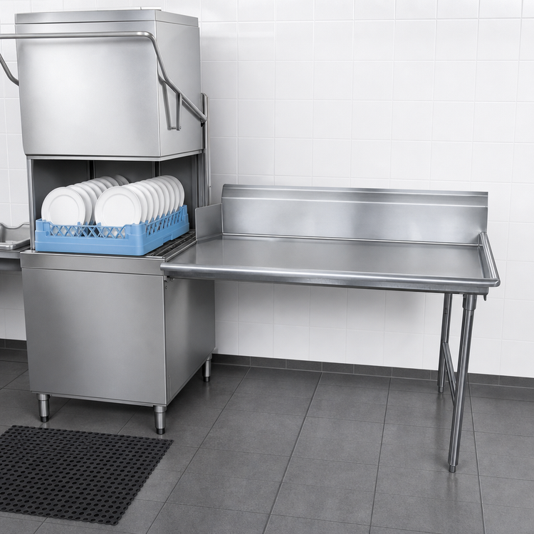 Product image #3 for Advance Tabco Clean Straight Dish Table, Right-Side Attachment, 119 x 30 Inches
