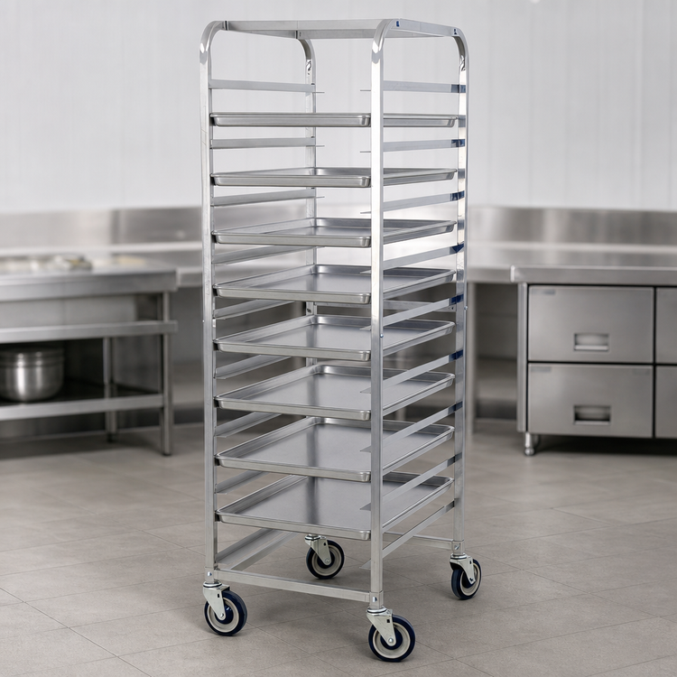 Product image #3 for 10-Slide Stainless Steel Pan Rack with 6-Inch Centers and 5-Inch Casters
