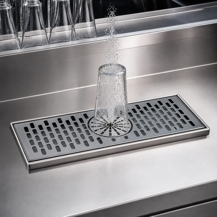 Product image #3 for Perlick 6000 Series 48-Inch Surface-Mount Drainer with Center Rinser