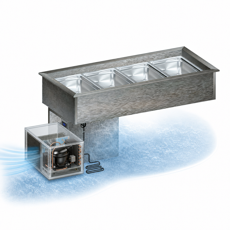 Product image #3 for Randell RCP-3N Narrow Drop-In Refrigerated Cold Pan, 3-Pan Capacity