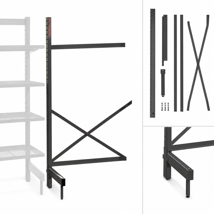 Product image #3 for Metro SmartLever 86-Inch High Cantilevered Shelving Add-On Kit for 30W x 21D Shelves
