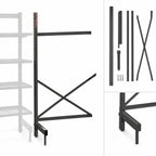 Thumbnail image #3 for Metro SmartLever SM862130-ADD 86-Inch Steel Cantilevered Shelving Add-On Kit for 30W x 21D Shelves