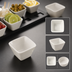 Thumbnail image #3 for American Metalcraft 2 oz Square Porcelain Sauce Cup, 3 x 1 Inch