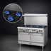 Thumbnail image #3 for Garland US Range U-Series 48-Inch Gas Restaurant Range with 4 Open Burners, 24-Inch Griddle and Two Storage Bases