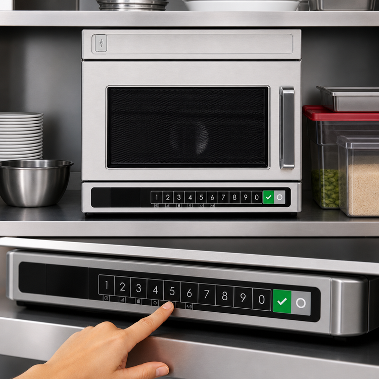 Product image #3 for Amana Commercial HDC18Y2 Heavy Volume Countertop Microwave Oven, 1800W, 0.6 Cu. Ft., Bottom Controls, 208/240V