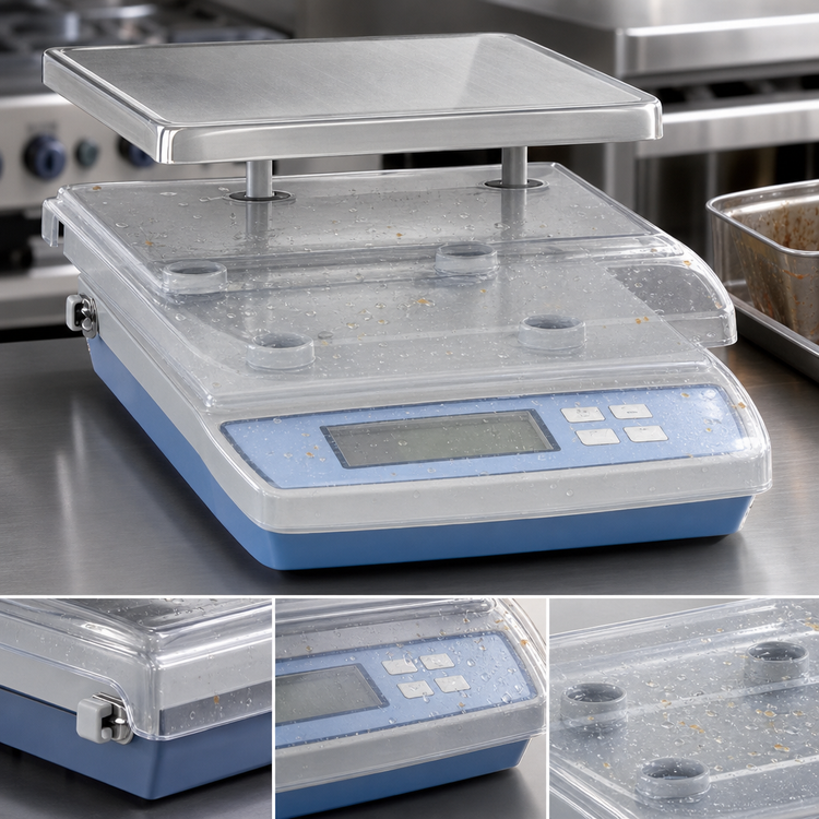 Product image #3 for Edlund Bravo! Stainless Steel Digital Portion Control Scale with ClearShield Protective Cover, 10 lb / 5000 g Capacity