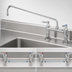 Thumbnail image #3 for T&S Brass Double Pantry Deck-Mount Mixing Faucet with 8-Inch Adjustable Centers and 18-Inch Swing Nozzle
