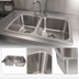 Thumbnail image #3 for BK Resources Deep Drawn 2-Compartment Drop-In Sink with Lead-Free Faucet and 2 Drains