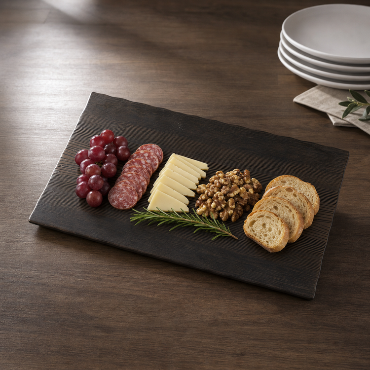 Product image #3 for American Metalcraft Walnut Melamine Rectangular Serving Board, 20-7/8 x 12-1/2 x 3/8 Inch