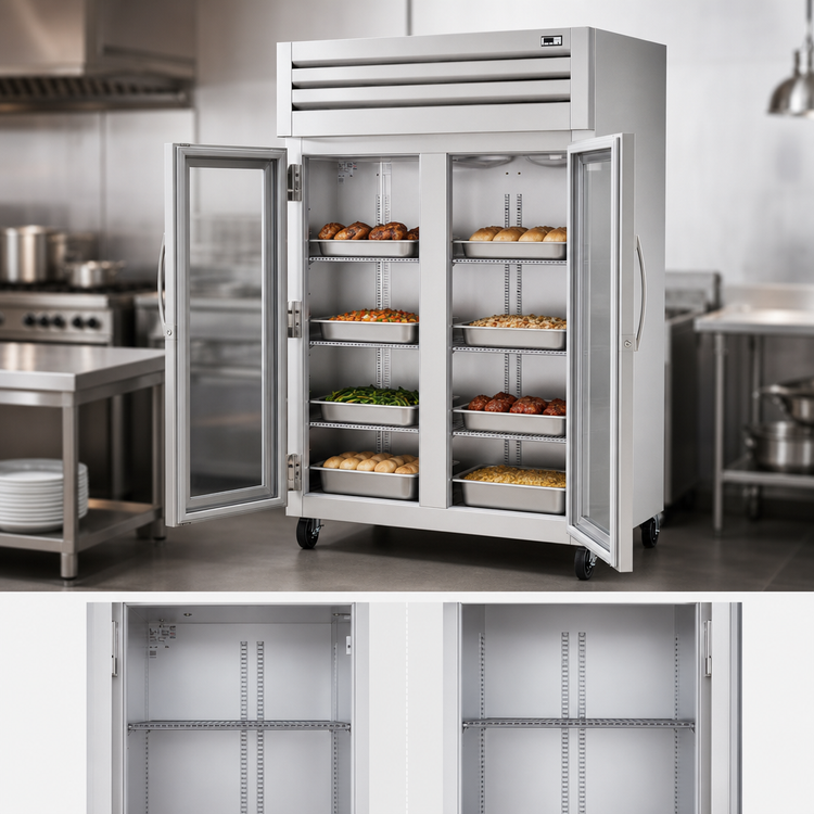 Product image #3 for True SPEC SERIES 2-Section Standard Depth Reach-In Heated Holding Cabinet with Locking Glass Doors