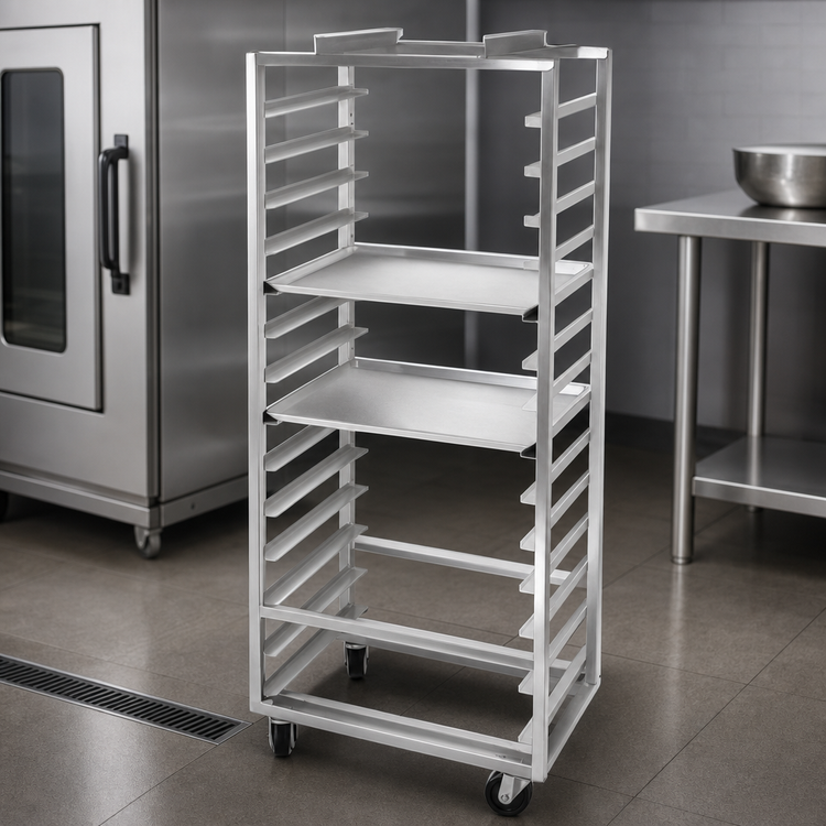 Product image #3 for Channel Manufacturing Stainless Steel Single-Section Side-Loading No-Lift Oven Rack, 10-Pan Capacity