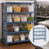 Thumbnail image #3 for Quantum Heavy-Duty 4-Shelf Stationary Wire Shelving Unit with 12 Clear Bins, 36 x 18 x 39 Inches