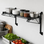 Thumbnail image #3 for Quantum WC14-CB1448BK Wall-Mount Wire Shelving Unit, Single-Shelf Cantilever, 48W x 14D, Black Epoxy Finish