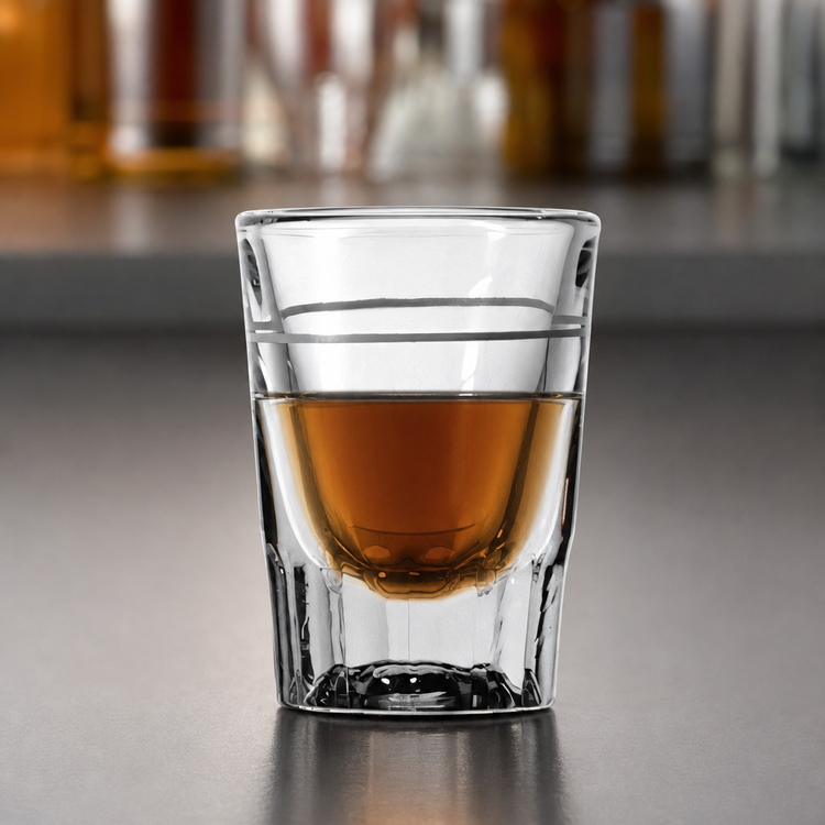 Product image #3 for Anchor Hocking Foodservice Clear 2 oz Whiskey Glass with 1 oz Cap Line, 48/Case
