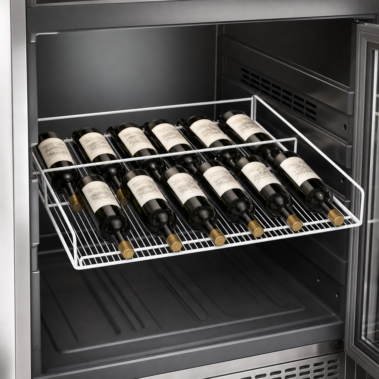 Product image #3 for Beverage-Air Flat White Epoxy-Coated Commercial Wine Rack for MMR23, 12-Bottle Capacity
