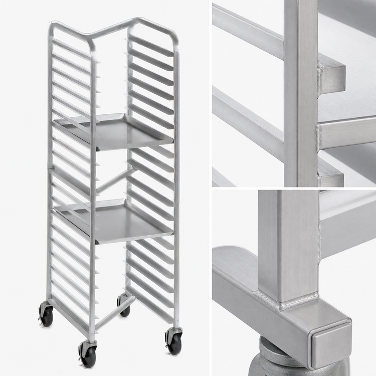 Product image #3 for Channel Heavy-Duty Nesting Aluminum End-Load Bun Pan Rack, 7 Full-Size Pan Capacity, 21 x 26 x 36 Inches
