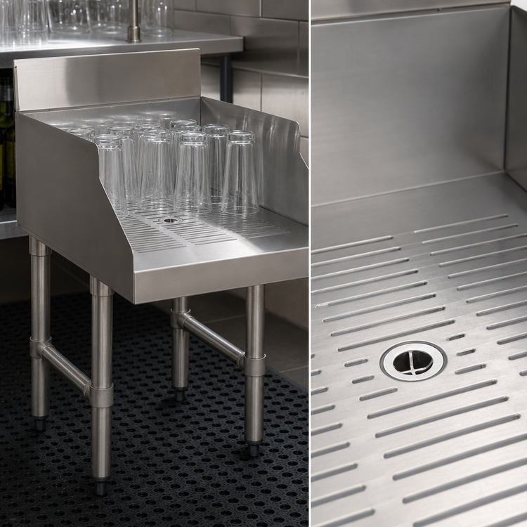 Product image #3 for Advance Tabco Underbar Basics 24-Inch Freestanding Recessed Drainboard