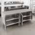 Thumbnail image #3 for John Boos Stainless Steel Flat Top Enclosed Work Table with Cabinet Base and (2) Hinged Door Sets, 120 x 30 Inches