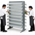 Thumbnail image #3 for Quantum Double-Sided Sloped Pick Rack with 16 Shelves and 192 Clear Bins