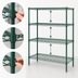 Thumbnail image #4 for Super Adjustable Super Erecta Wire Shelving Starter Unit, 48 x 18 x 63 Inches, 4 Shelves, Metroseal 3 Green Epoxy-Coated Finish