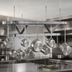 Thumbnail image #3 for Advance Tabco SC-108 Ceiling-Mounted Triple-Bar Stainless Steel Pot Rack, 108 Inch Wide