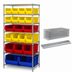Thumbnail image #3 for Quantum 36 x 24 x 74 Inch Chrome Plated Stationary Bin Wire Shelving System with 7 Shelves