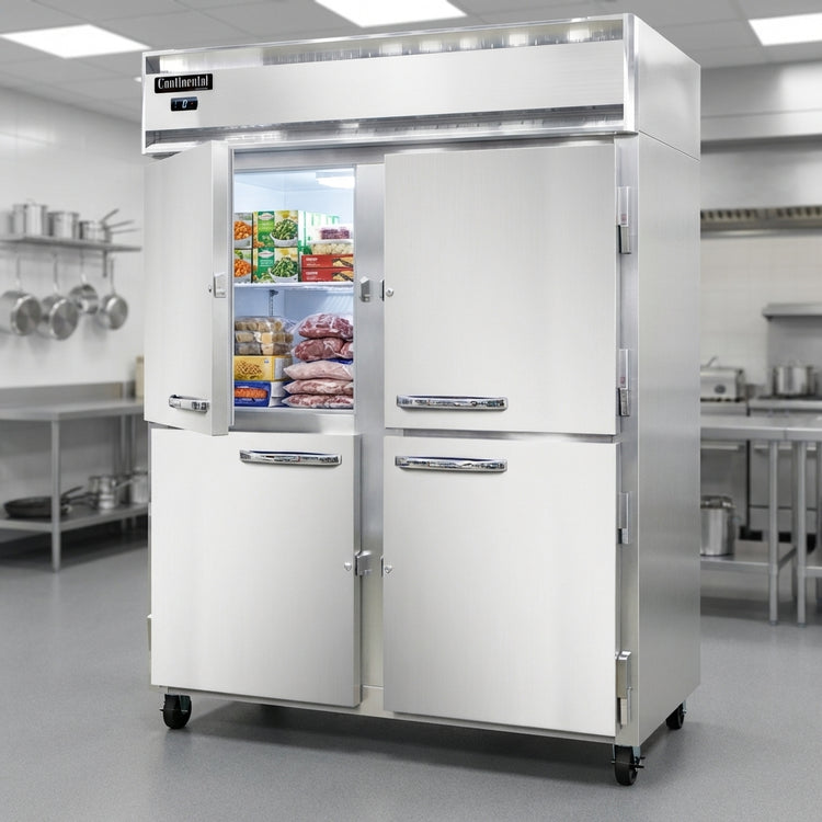 Product image #2 for Continental Refrigerator 2FENSSHD Two-Section 57" Extra-Wide Reach-In Freezer with Half Solid Doors
