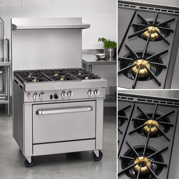 Product image #3 for Southbend Ultimate 24-Inch Gas Restaurant Range with 4 Open Burners and Space Saver Oven
