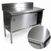 Thumbnail image #3 for John Boos Enclosed Work Table with Sliding Door Cabinet Base, 132-Inch x 30-Inch, 14-Gauge 300-Series Stainless Steel Top, 5-Inch Backsplash
