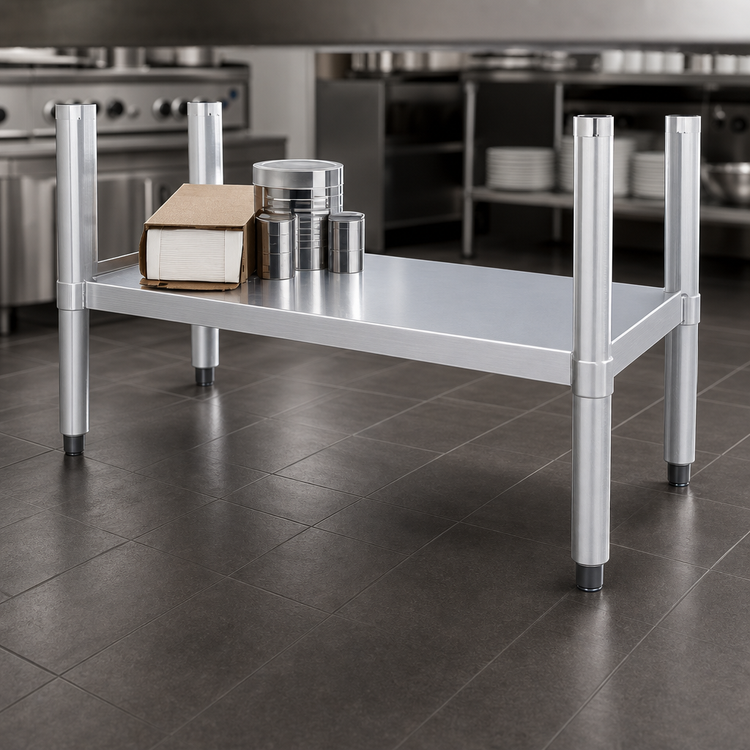 Product image #3 for New Age 96" x 30" Aluminum Undershelf for Work Table