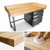 Thumbnail image #3 for Bakers' Top Wood Work Table with 3-Tier Right Drawer Base, 72 x 30 Inches