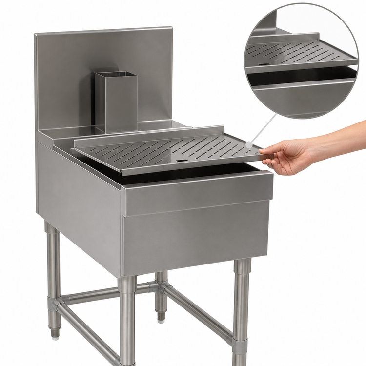Product image #3 for Eagle Group Spec-Bar 18" x 24" Underbar Beer Drainer with Removable Stainless Steel Insert