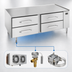 Thumbnail image #3 for Randell 92-Inch Three-Section Remote Refrigerated Chef Base Equipment Stand with 6 Drawers