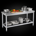 Thumbnail image #3 for New Age 60-Inch x 24-Inch Aluminum Work Table with 16-Gauge 304 Stainless Steel Top and Open Base