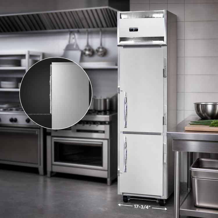 Product image #3 for Continental 1FSENSAHD Slim Line One-Section Reach-In Freezer with Half-Height Solid Doors
