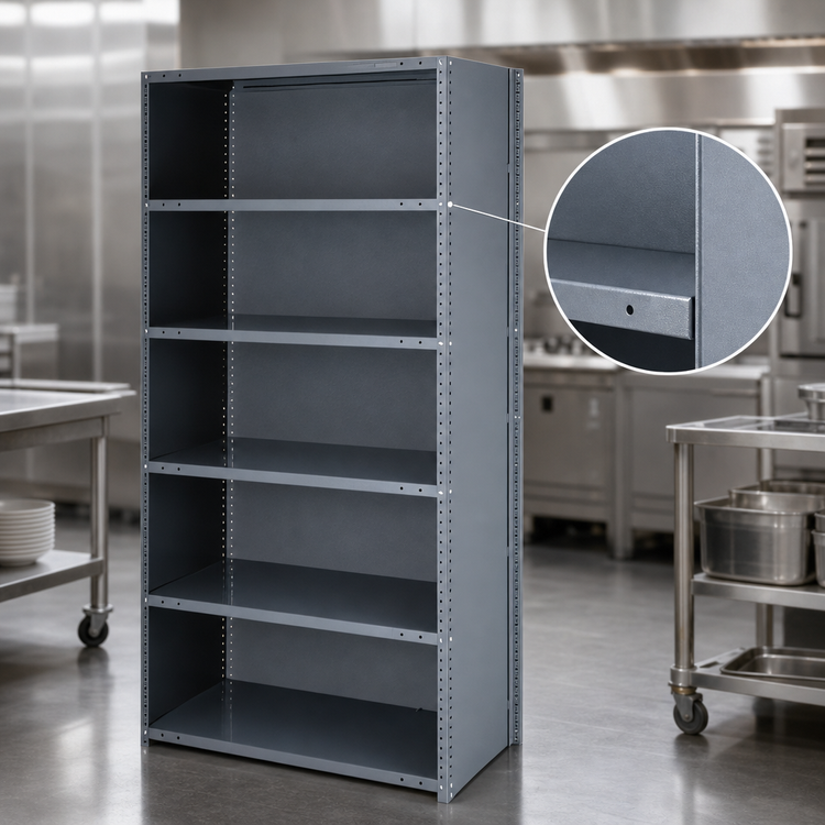 Product image #3 for Quantum IRONMAN 7-Shelf Closed Steel Shelving Unit, 18 x 36 x 75 Inches