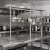 Thumbnail image #3 for 115-1/4-Inch Wide Square Table-Mounted Stainless Steel Pot Rack with 30 Double Hooks